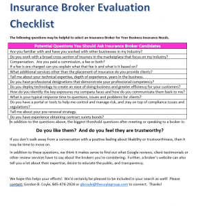 Insurance Broker Checklis