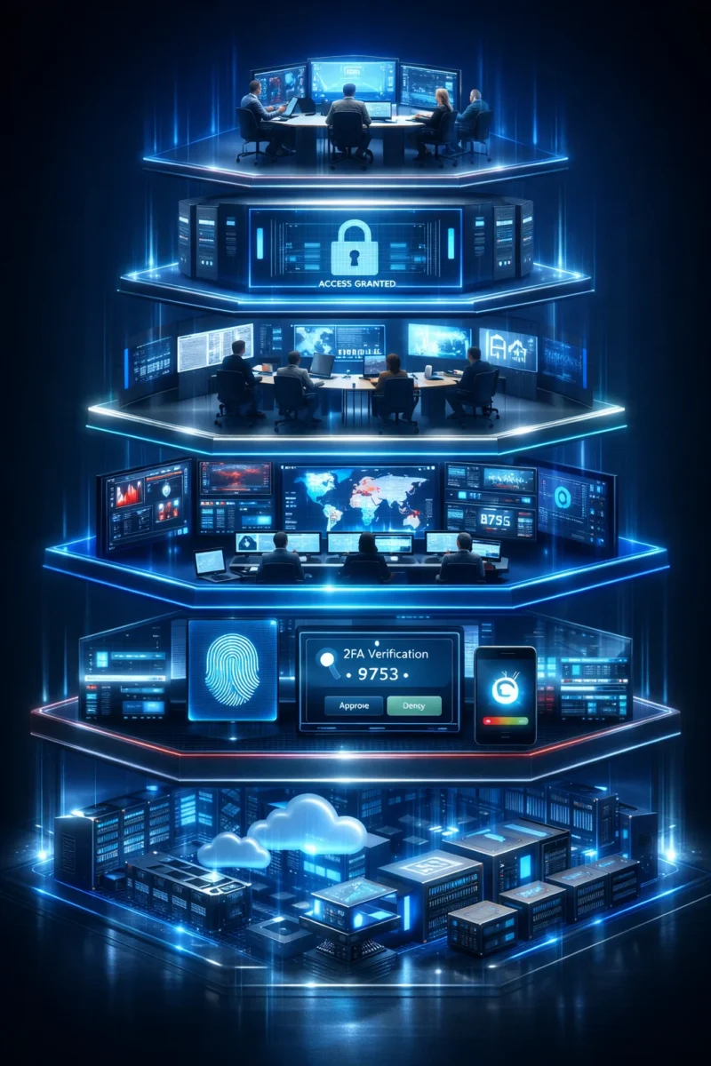 Layered cybersecurity controls including MFA, EDR, SOC, and backups required for Insurance for MSSP underwriting and risk approval