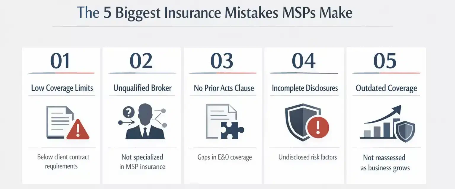 MSP Insurance compliance image showing proof of coverage, certificate of insurance documents, and client contract verification requirements.