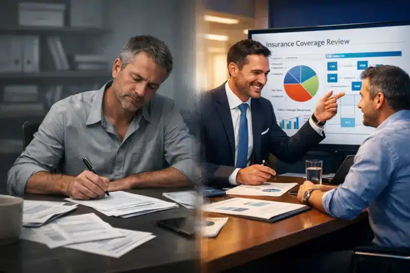 Comparison of passive insurance renewal paperwork versus strategic broker consultation with business owner. what should my insurance broker review at renewal?