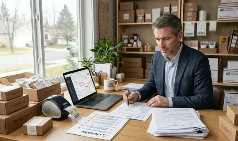 Amazon seller reviewing policy requirements and common compliance errors related to Ecommerce Business Insurance coverage.