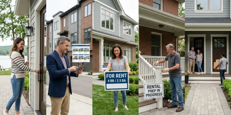 Landlord Insurance visual representing different types of property owners, including investors, vacation rental owners, accidental landlords, inherited property owners, and homeowners renting part of their residence.