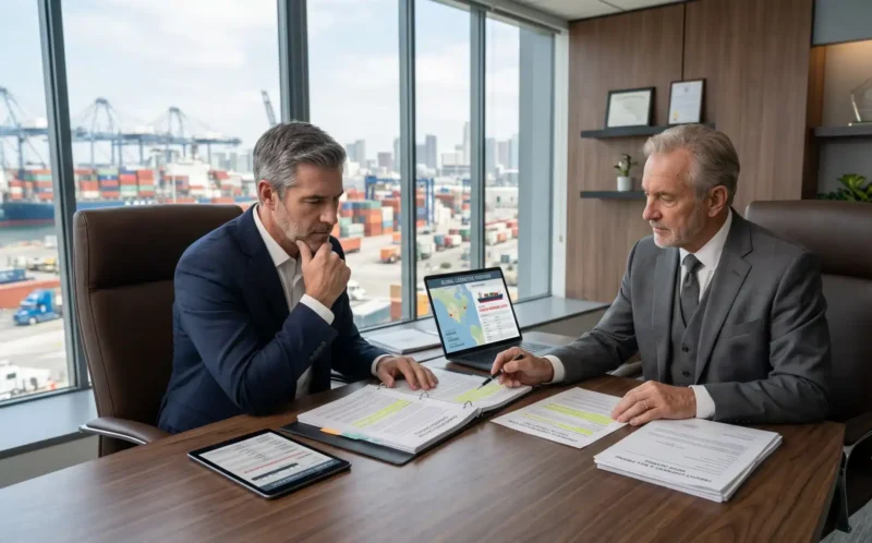 An insurance broker and business owner review a policy to determine does insurance cover stolen cargo and discuss applicable coverage.