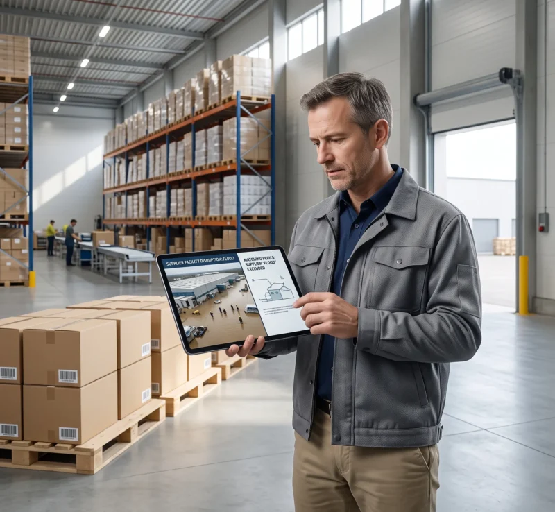 Logistics manager reviewing a supplier flood disruption and considering whether Does Business Interruption Insurance Cover Supplier Problems when the business policy excludes the same peril