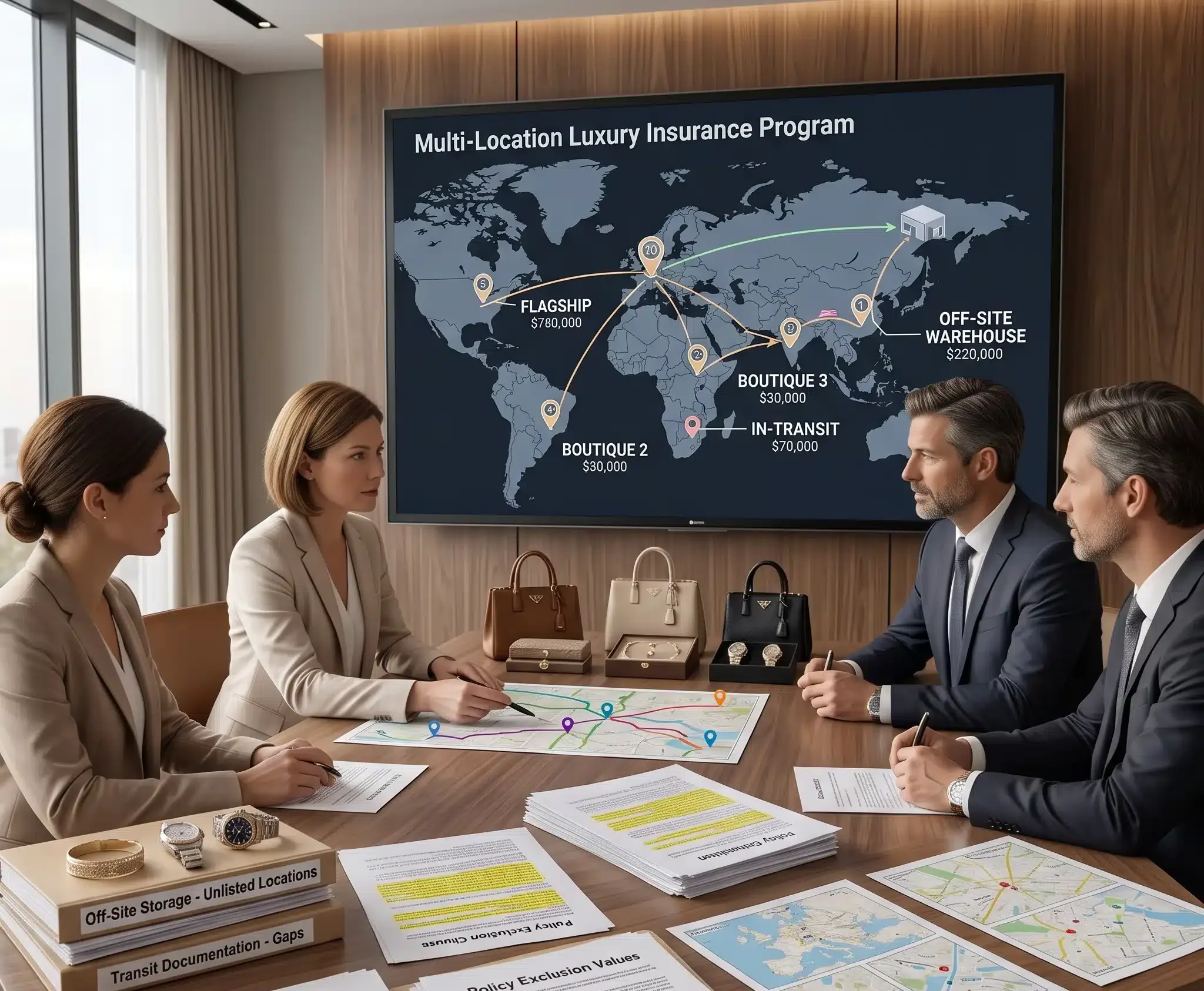Business leaders plan coverage for multiple boutique locations, transit, and inventory with a comprehensive Luxury Retail Insurance program.