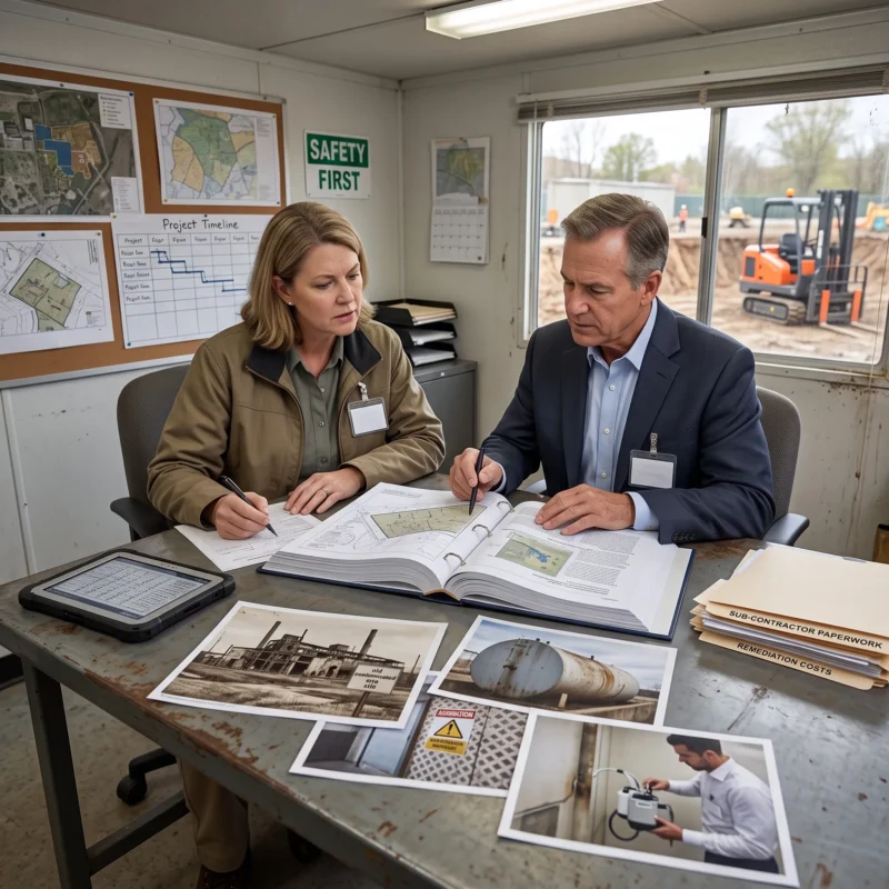 Environmental Remediation Insurance review showing potential coverage issues involving contamination, pollution events, asbestos, mold, PFAS, late reporting, and remediation costs