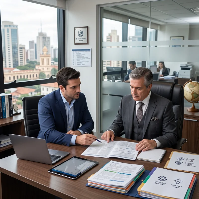 IT consulting firm owner reviewing specialty underwriting, business classification, and policy endorsements for Insurance for IT Consulting Firm