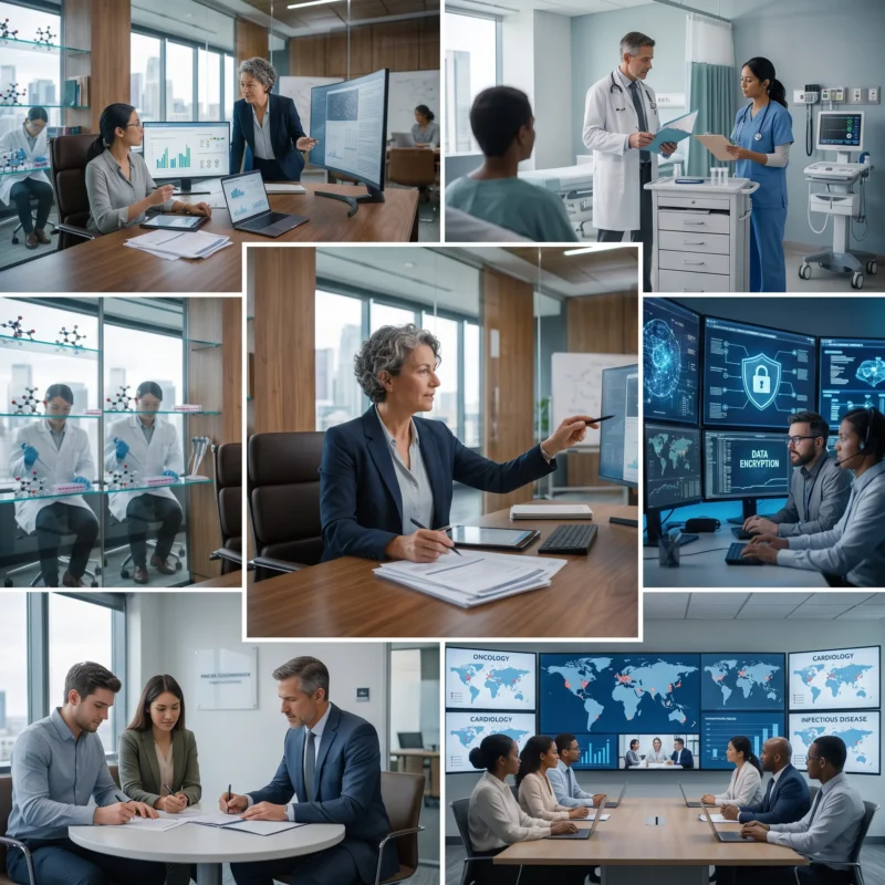 Different types of clinical research organizations and CROs that may need Contract Research Organization Insurance, including clinical trial companies, research sites, early-stage CROs, and organizations handling PHI and proprietary trial data.